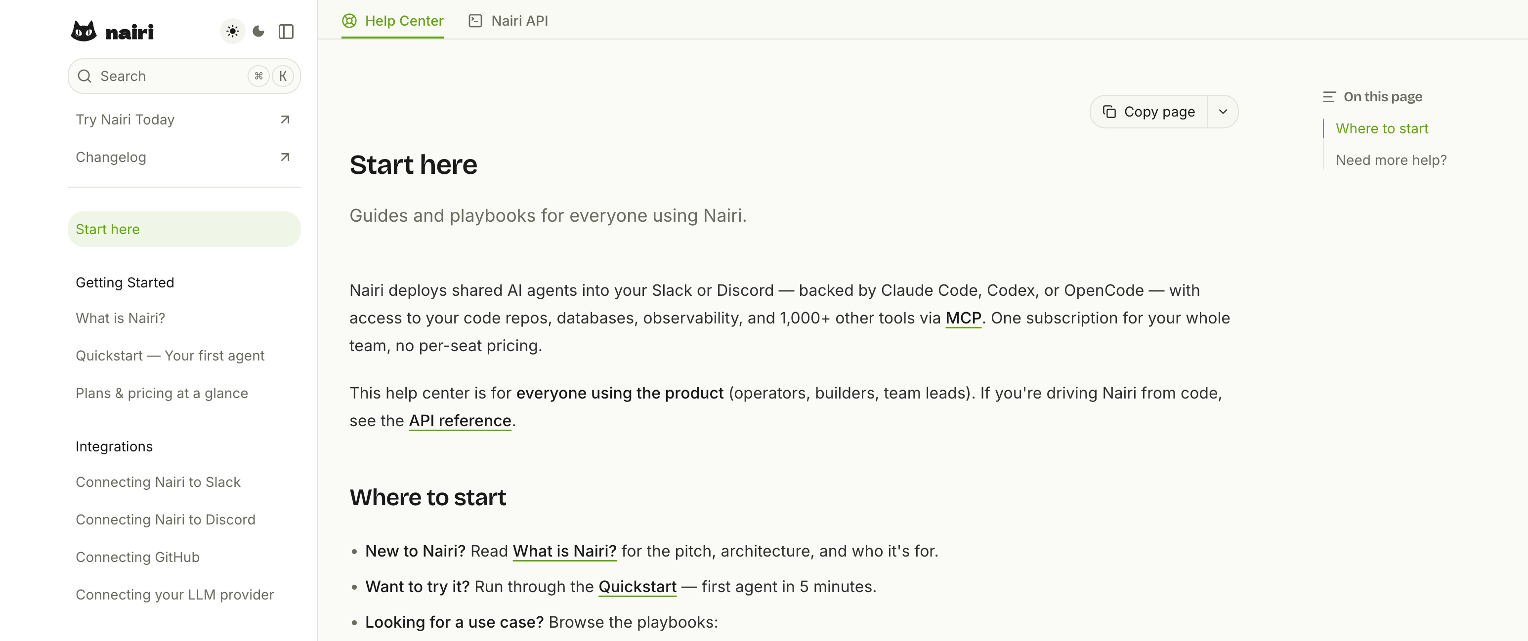 Help Center and API Docs
